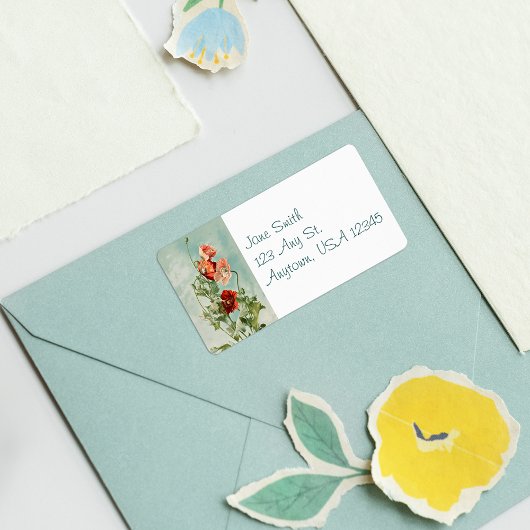 papavers Adresetiketten Etiket
