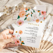 Papavers Bloemen Bruiloft Details Behuizing Informatiekaartje