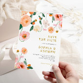 Papavers Bloemen Bruiloft Save the Date Kaart