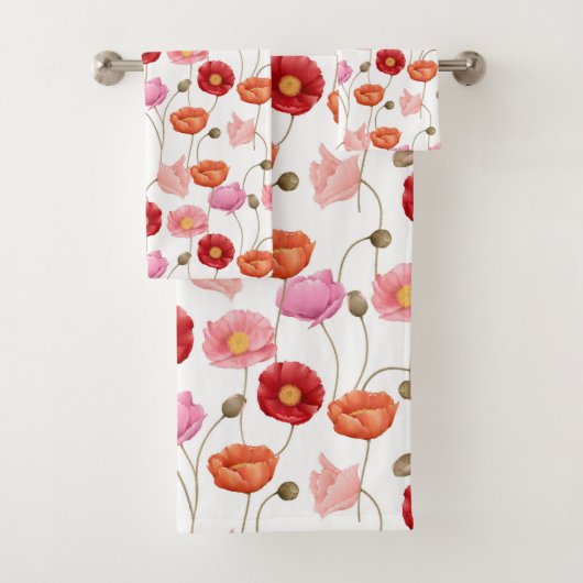 Papavers Bloemen Patroon  Bad Handdoek (Insitu)
