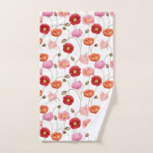 Papavers Bloemen Patroon  Bad Handdoek (Handdoek)