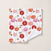 Papavers Bloemen Patroon  Bad Handdoek (Wasdoekje)
