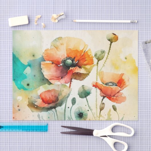 PAPAVERS bloemendecoupage papier (Craft)
