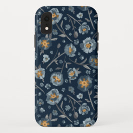 Papavers bloemenpatroon blauw Case-Mate iPhone case