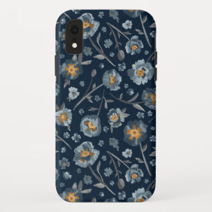 Papavers bloemenpatroon blauw Case-Mate iPhone case