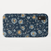 Papavers bloemenpatroon blauw Case-Mate iPhone case (Achterkant (horizontaal))
