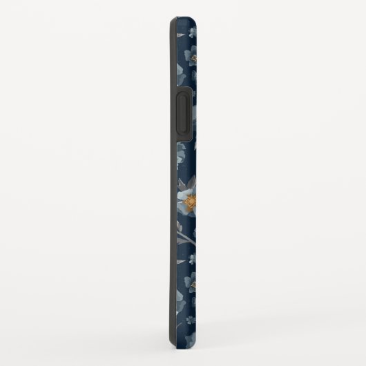 Papavers bloemenpatroon blauw Case-Mate iPhone case (Achterkant/rechts)