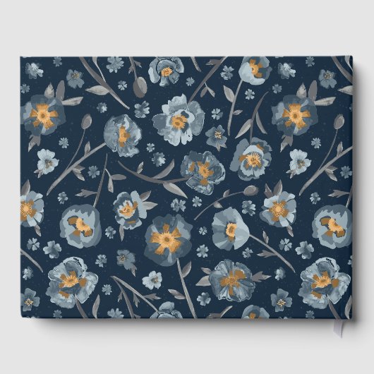 Papavers bloemmotief gastenboek (Achterkant)