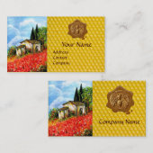 PAPAVERS, BLOEMVELDEN, HONING BIJENWAS SEAL, IMKER VISITEKAARTJE (Voorkant / Achterkant)