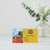 PAPAVERS, BLOEMVELDEN, HONING BIJENWAS SEAL, IMKER VISITEKAARTJE (Staand voorkant)