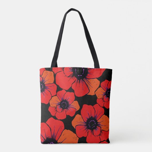  papavers Canvas tas (Achterkant)
