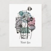 Papavers doedelen in inkt en Waterverf Briefkaart (Voorkant)