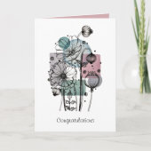 Papavers doedelen in inkt en Waterverf Kaart (Voorkant)