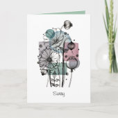 Papavers doedelen in inkt en Waterverf Kaart (Voorkant)