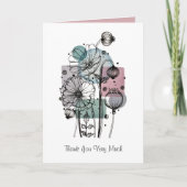 Papavers doedelen in inkt en Waterverf Kaart (Voorkant)