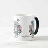 Papavers doedelen in inkt en Waterverf koffie Mok (Voorkant rechts)