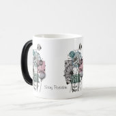 Papavers doedelen in inkt en Waterverf koffie Mok (Voorkant links)