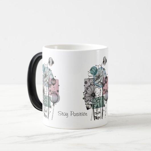 Papavers doedelen in inkt en Waterverf koffie Mok (Voorkant links)