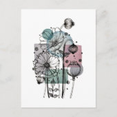 Papavers donker in inkt en Waterverf Briefkaart (Voorkant)