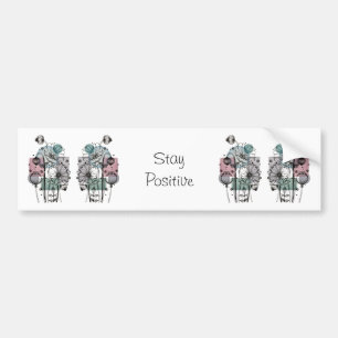 Papavers donker in inkt en Waterverf Bumpersticker