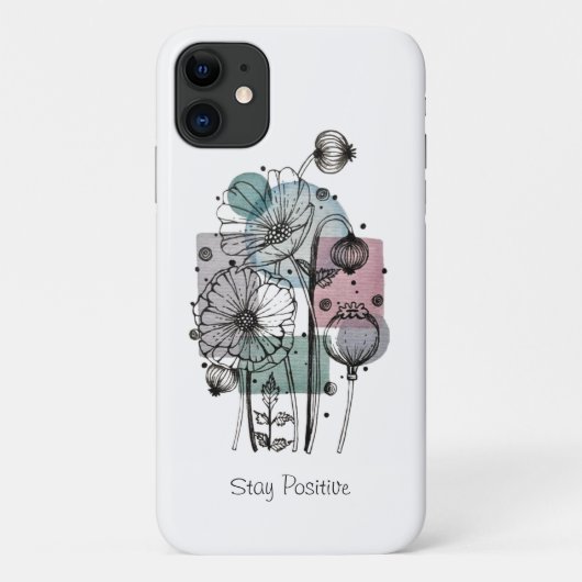 Papavers donker in inkt en Waterverf Case-Mate iPhone Case (Achterkant)
