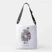 Papavers donker in inkt en Waterverf Crossbody Tas (Voorkant)