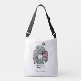 Papavers donker in inkt en Waterverf Crossbody Tas
