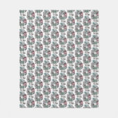 Papavers donker in inkt en Waterverf Fleece Deken (Voorkant)