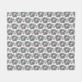 Papavers donker in inkt en Waterverf Fleece Deken (Voorkant (Horizontaal))