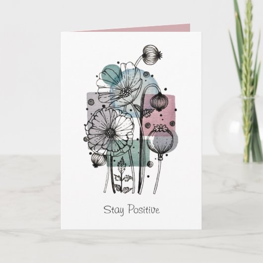 Papavers donker in inkt en Waterverf Kaart (Voorkant)