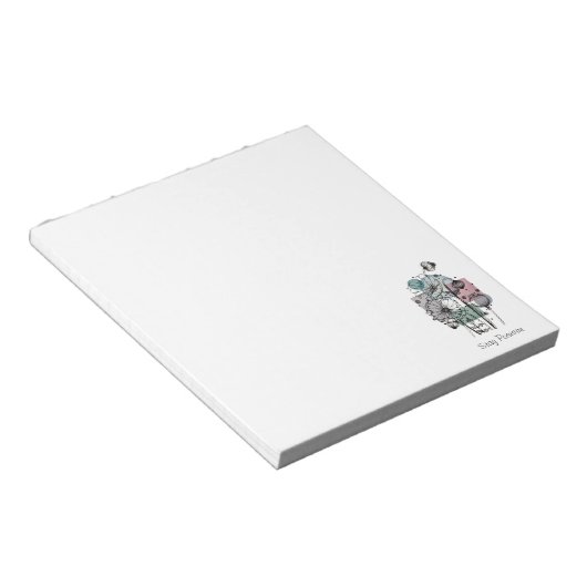 Papavers donker in inkt en Waterverf Notitieblok (Schuin)