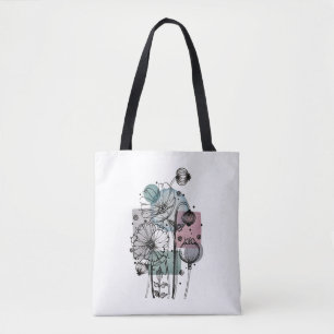 Papavers donker in inkt en Waterverf Tote Bag