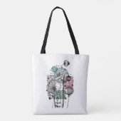 Papavers donker in inkt en Waterverf Tote Bag (Achterkant)