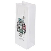 Papavers donker in inkt en Waterverf Wijn Cadeautas