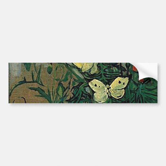 Papavers en botervliegen (F748) Van Gogh Fine Art Bumpersticker (Voorkant)