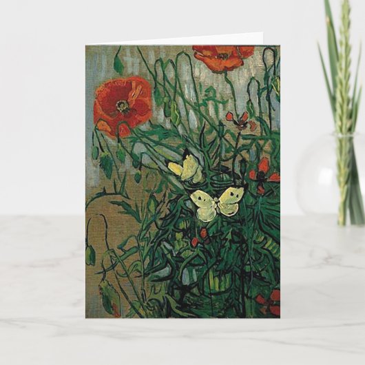 Papavers en botervliegen (F748) Van Gogh Fine Art Kaart (Voorkant)