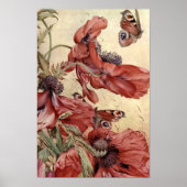  papavers en botervliegen poster (Voorkant)