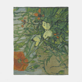 Papavers en botervliegen van Vincent Van Gogh Fleece Deken