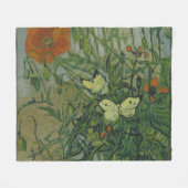 Papavers en botervliegen van Vincent Van Gogh Fleece Deken (Voorkant (Horizontaal))