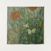 Papavers en botervliegen van Vincent Van Gogh Wandkleed (Voorkant)