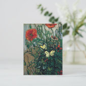 Papavers en Butterflies Van Gogh Fine Art Briefkaart (Staand voorkant)
