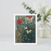 Papavers en Butterflies Van Gogh Fine Art Briefkaart (Staand voorkant)