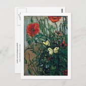 Papavers en Butterflies Van Gogh Fine Art Briefkaart (Voorkant / Achterkant)