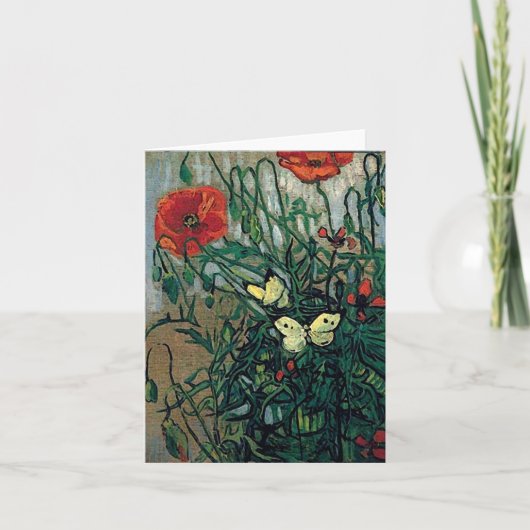 Papavers en Butterflies Van Gogh Fine Art Kaart (Voorkant)