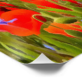 Papavers en cornbloemen Realistisch landschapskuns Poster (Hoek)