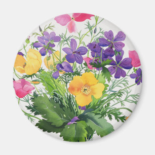 Papavers en Geraniums Magneet