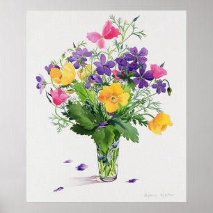 Papavers en Geraniums Poster
