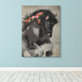 Papavers en het Friese - Ingewikkeld Canvas Afdruk (Insitu (Houten vloer))