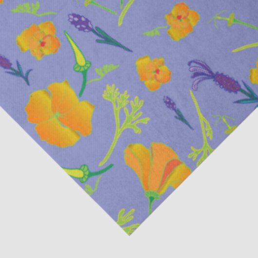 Papavers en lavender tissuepapier (Detail)