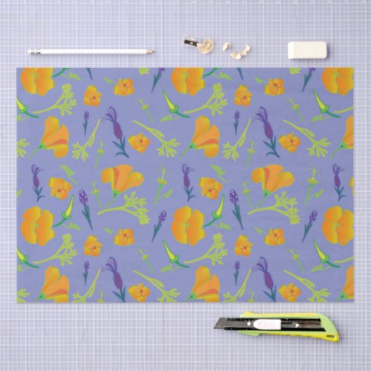 Papavers en lavender tissuepapier (Craft)